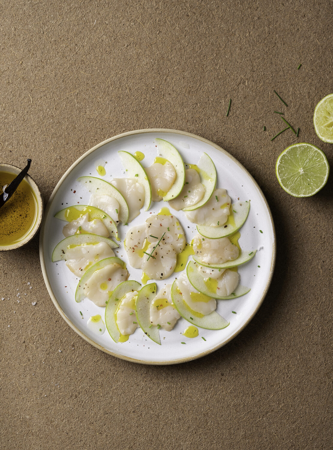 Carpaccio de Saint-Jacques et pommes